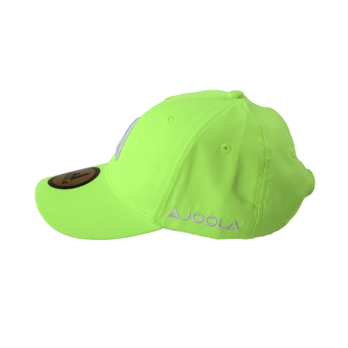 White Background Image: Side view of the neon green JOOLA trinity hat. #Neon Green