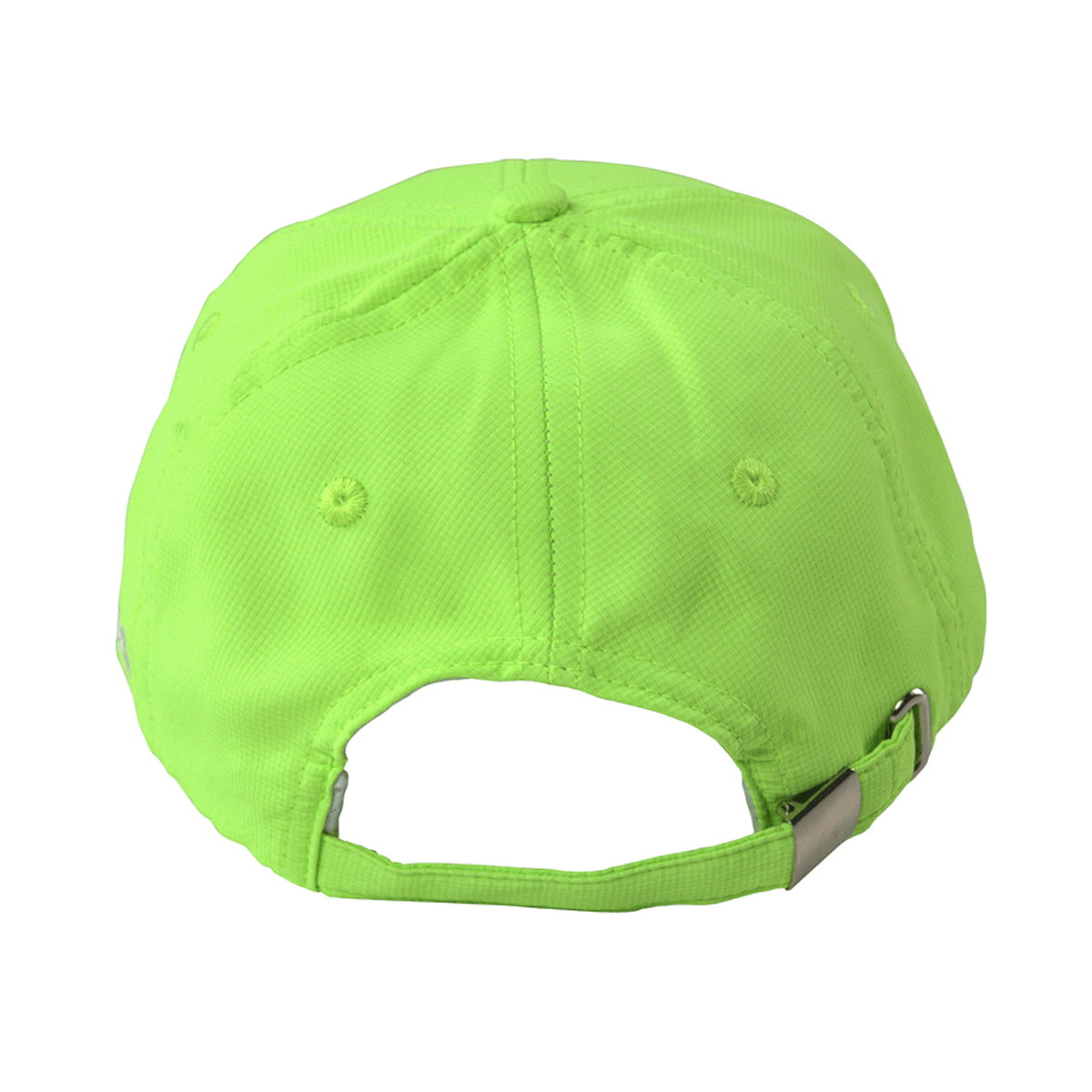 White Background Image: Back side of the neon green JOOLA trinity hat. #Neon Green