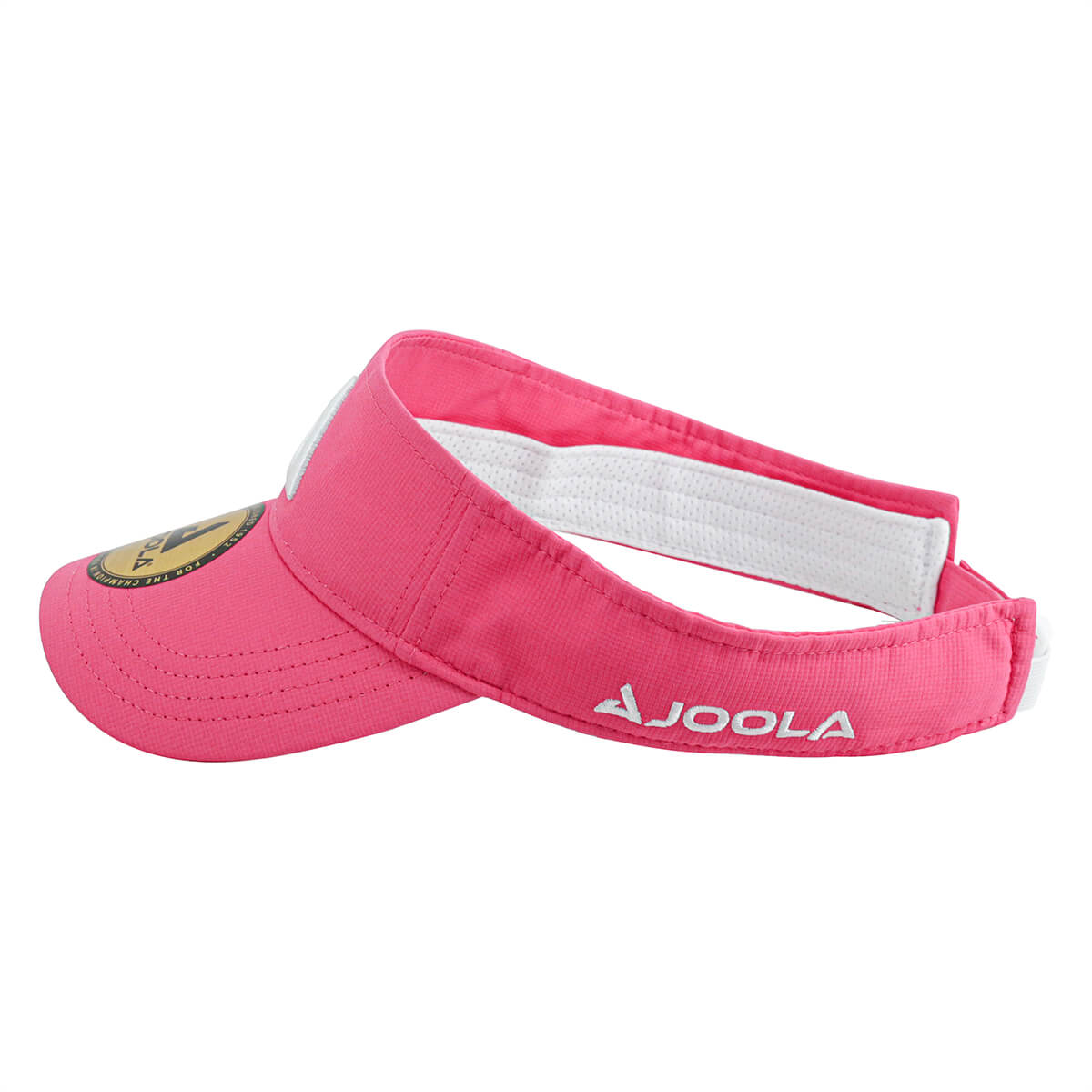 White Background Image: Side view of the Hot pink JOOLA Trinity visor. #Hot Pink