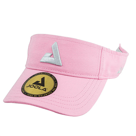 White Background Image: Angled view of the Light pink JOOLA Trinity visor. #Light Pink