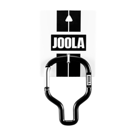 Black and white JOOLA pickleball paddle caribiner.