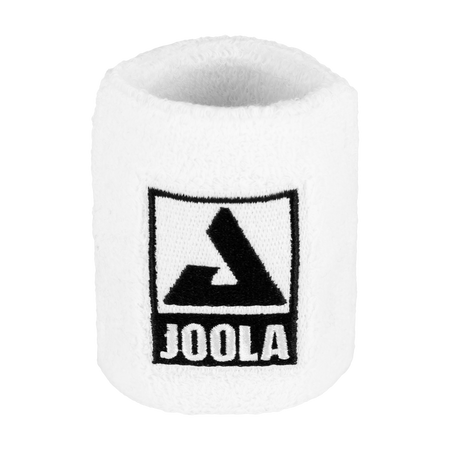 White JOOLA wristband with black JOOLA logo lockup.