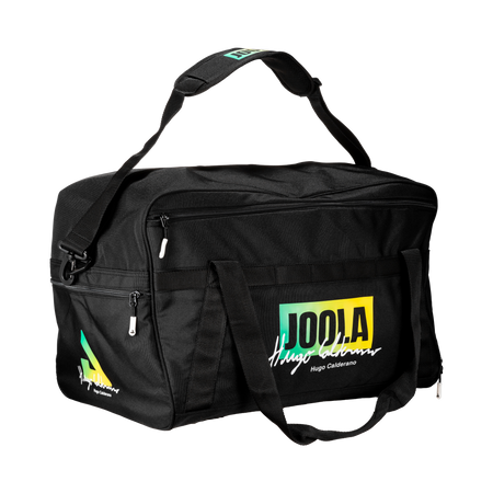 White background, product image of a JOOLA x Hugo Calderano duffel bag.