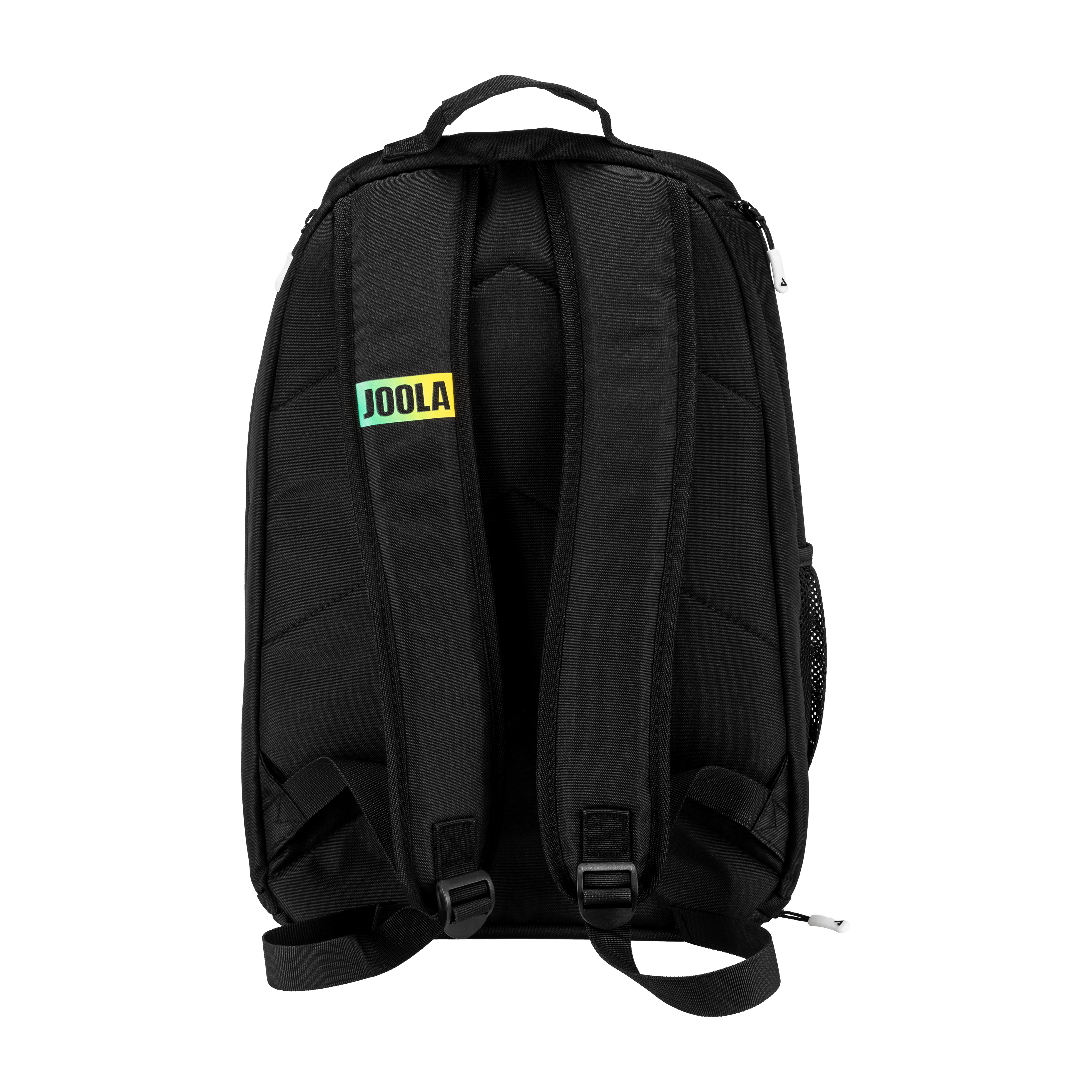 White background, product image showing the straps and back of a JOOLA x Hugo Calderano backpack.