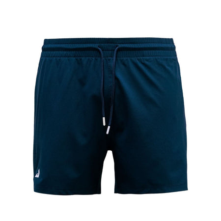 Dark JOOLA navy blue athletic shorts with an elastic waistband and a matching drawstring, shown against a plain white background.