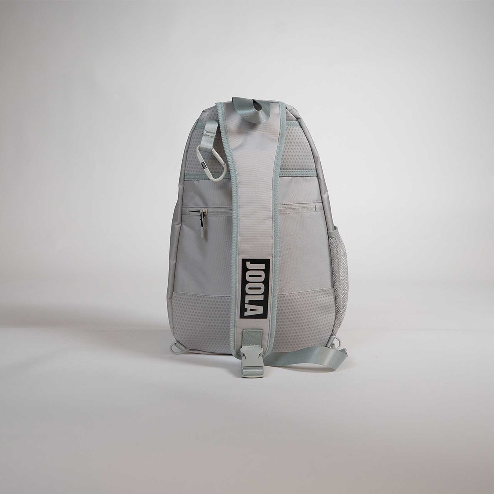 Gray backpack with JOOLA branding on a light gray background