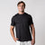 Image of a male model wearing a JOOLA Men's Club Short Sleeve Shirt, Black.