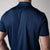 Image showing the back of a male model wearing a JOOLA men's court polo, navy.