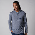 NAVY HEATHER-Men's Quarter Zip Hoodie