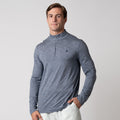 NAVY HEATHER-Men's Quarter Zip Pullover