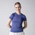 Image of a female model wearing a JOOLA Women's Club Short Sleeve shirt, Purple Dusk.