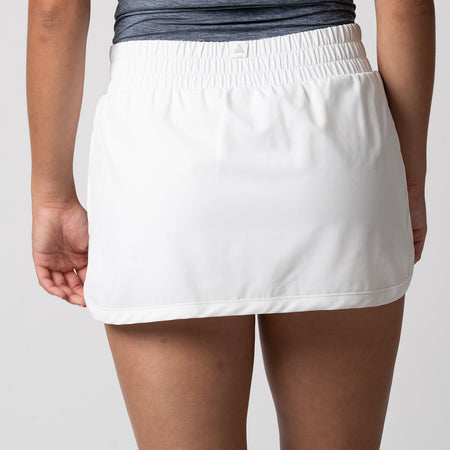 Close up image of the back of a JOOLA Women's Club Skort, White.