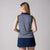 Image of the back of a JOOLA women's club sleeveless polo, navy.