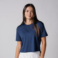 Navy-Women's Court Crop Tee