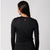 Image of the back of a JOOLA Women's Court Long Sleeve Shirt, black.