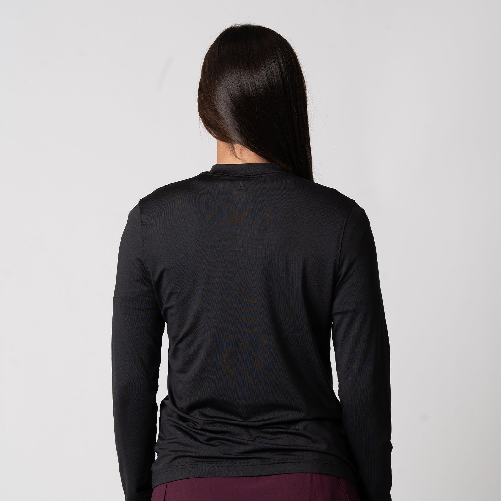 Image showing the back of a JOOLA Women's Quarter Zip Pullover, Black.