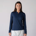 Navy-Women's Quarter Zip Pullover