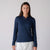 Image of a female model wearing a JOOLA Women's Quarter Zip Pullover, Navy.