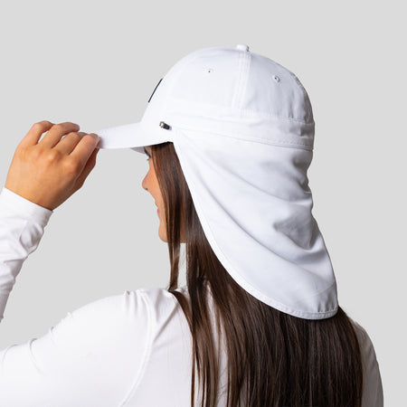 Product image of a white and black JOOLA Two-in-One Sun Cap.