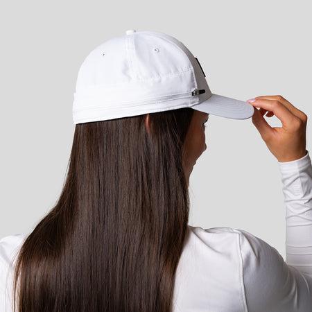 Product image of a white and black JOOLA Two-in-One Sun Cap.