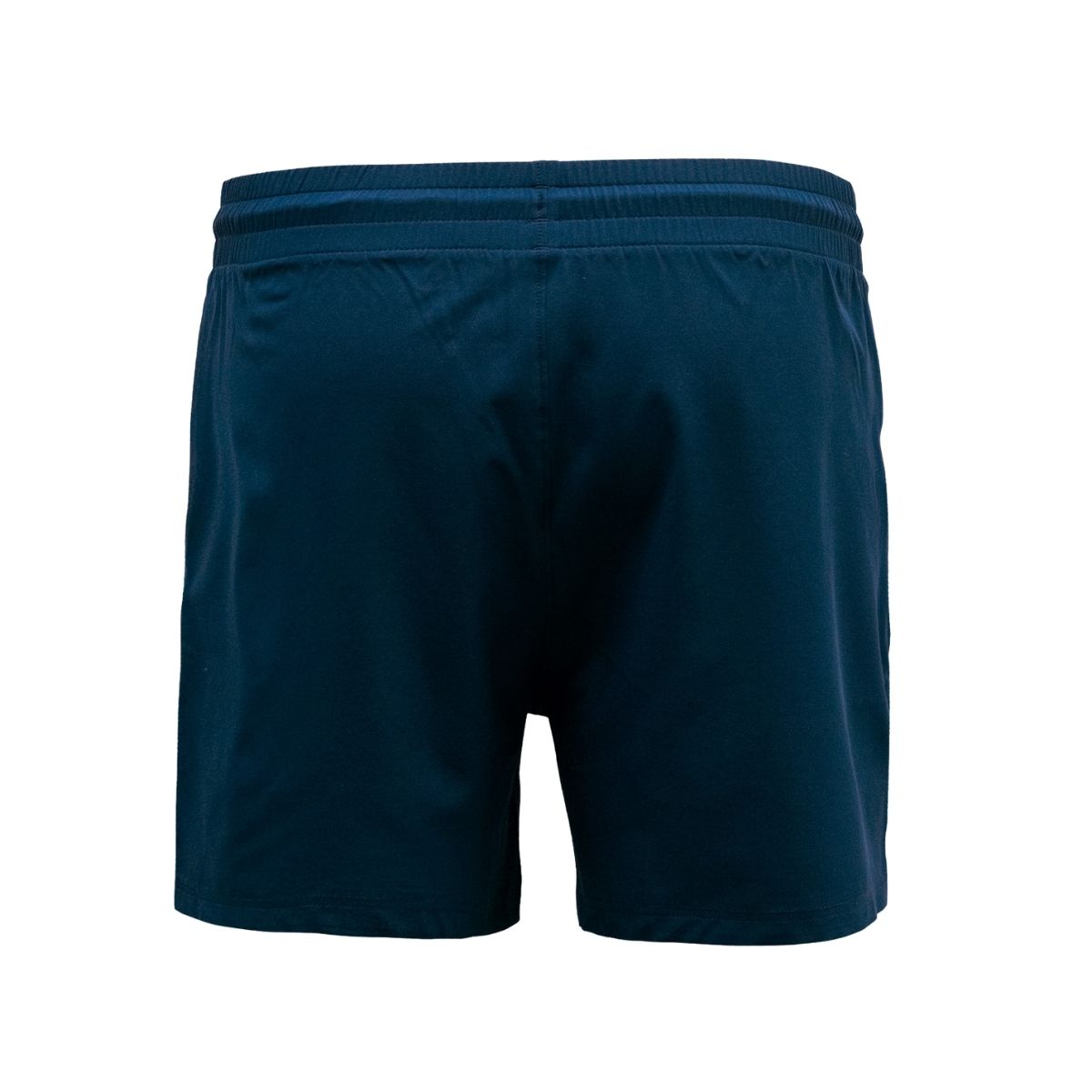 Image showing the back of a JOOLA Dark navy blue athletic shorts shown from the back on a plain white background.