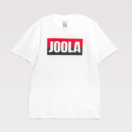 White background, white JOOLA Men’s Lava Wordmark Short Sleeve Graphic Tee.