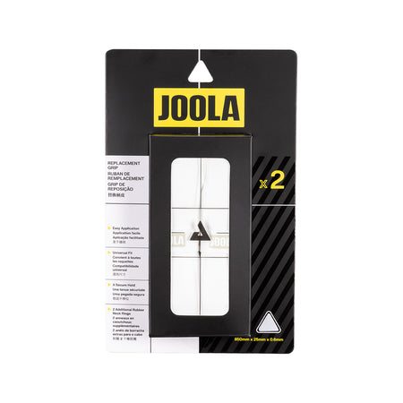 White background, image of a package of JOOLA replacement grip in white.