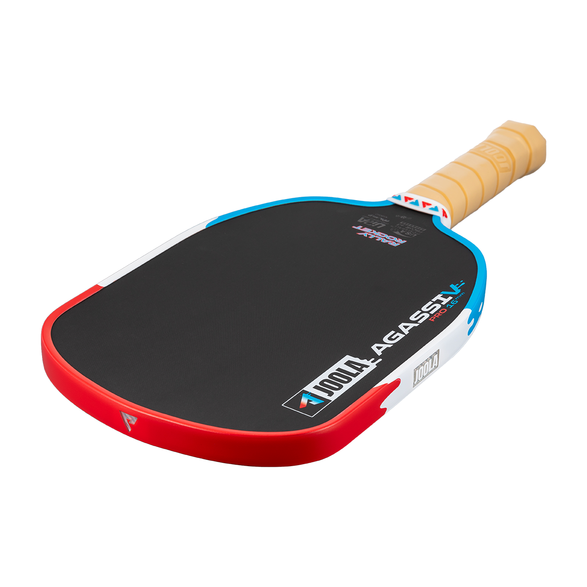 Product image of the JOOLA Agassi Pro V Rally Rocket pickleball paddle.