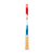 Side profile of the JOOLA Scorpeus pickleball paddle red, white, blue, and brown handle. 