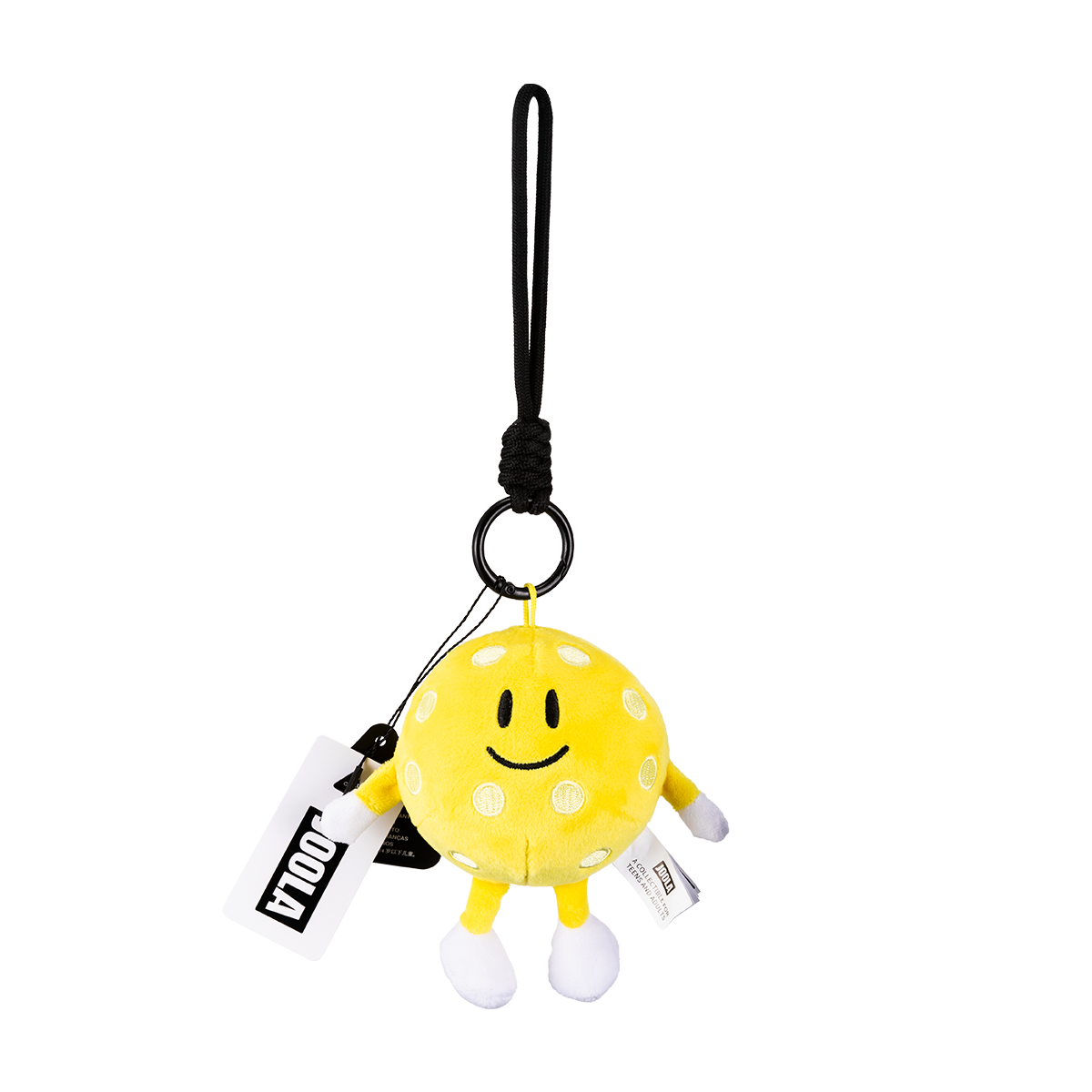 Image of a yellow JOOLA Pickleball plushie with a JOOLA tag.
