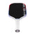 White background, product image of the JOOLA Chuck Taylor Perseus Pro IV. White handle, red, white and blue edge guard.