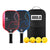 Two JOOLA Essentials Dash pickleball paddles, a black JOOLA carrying bag, and four JOOLA pickleballs on a white background.