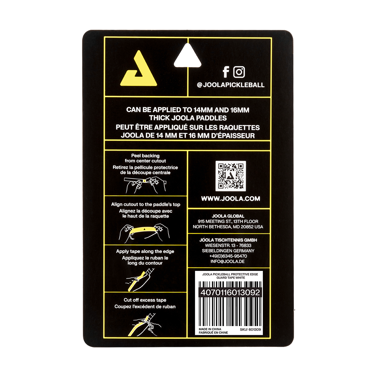 Image showing the back of the Protective Edge Guard tape with detailed instructions.