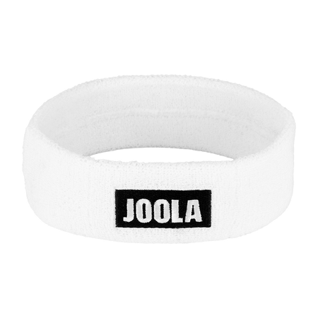 Circular white head band with a black JOOLA logo.