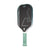 White background, white, green and black JOOLA Perseus Heat Vision pickleball paddle with green handle.