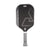 White background, white, gray and black JOOLA Perseus Heat Vision pickleball paddle with gray handle.