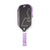 White background, image of the Perseus Heat Vision pickleball paddle, white and purple edge guard and purple handle.