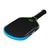 White background, image of a JOOLA Hyperion 3S Dual pickleball paddle with a green and blue dual gradiant edge guard.