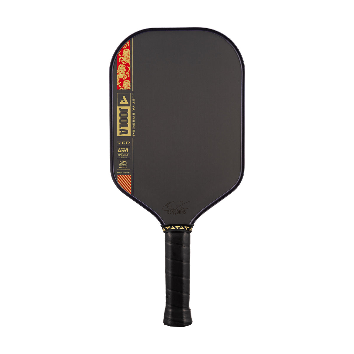 White background, image showing the JOOLA 2026 Year of the Horse Special Edition Perseus Pro IV in it's gold, red and black colorway.