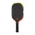 White background, Orange and Yellow gradiant edge guard on the JOOLA 3S Dual Scorpeus Pickleball Paddle.