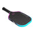 White background, image of a JOOLA Perseus 3S Dual pickleball paddle with a purple and blue dual gradiant edge guard.