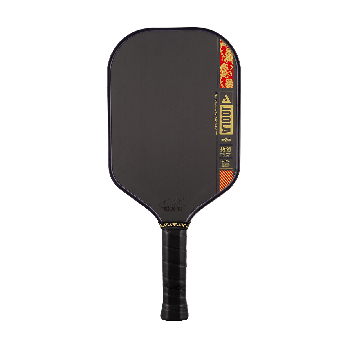 White background, image showing the JOOLA 2026 Year of the Horse Special Edition Perseus Pro IV in it's gold, red and black colorway.