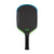 White background, image of a JOOLA Hyperion 3S Dual pickleball paddle with a green and blue dual gradiant edge guard.