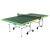 White background, product image of a JOOLA x Hugo Calderano table tennis table, green, yellow and white colorway.