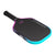 White background, image of a JOOLA Perseus 3S Dual pickleball paddle with a purple and blue dual gradiant edge guard.