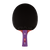 White background, product image of a JOOLA x Steve Aoki table tennis racket, black surface, purple handle.