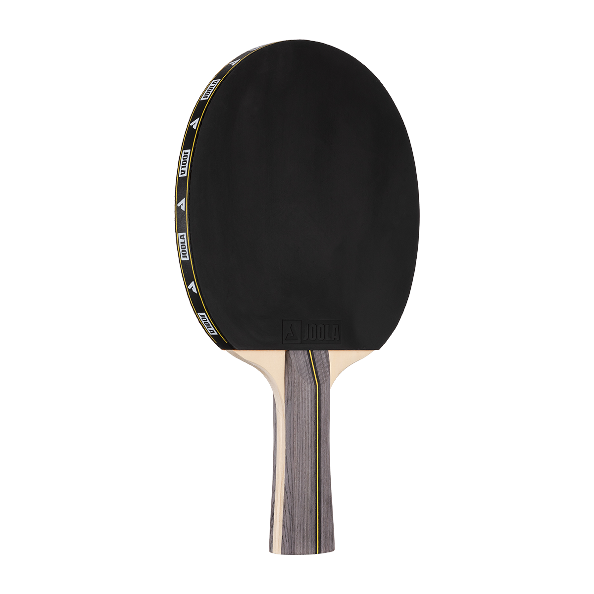 Image of a JOOLA Helio table tennis racket with a black surface.
