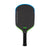 White background, image of a JOOLA Hyperion 3S Dual pickleball paddle with a green and blue dual gradiant edge guard.