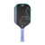 White background, product image of the JOOLA Heat Vision pickleball paddle with purple handle and purple and teal edge guard.