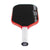 Red and black pickleball paddle on a white background